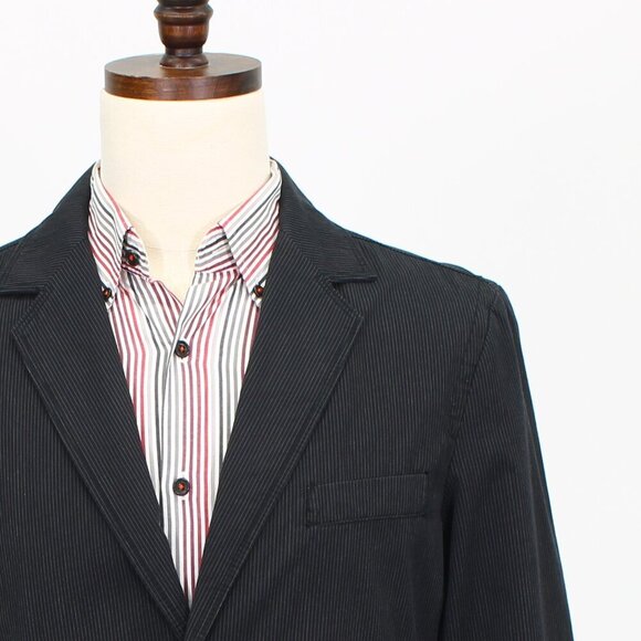 Calvin Klein 40R Black Striped 2-Button Sport Coat Blazer Jacket P380 - Picture 5 of 11